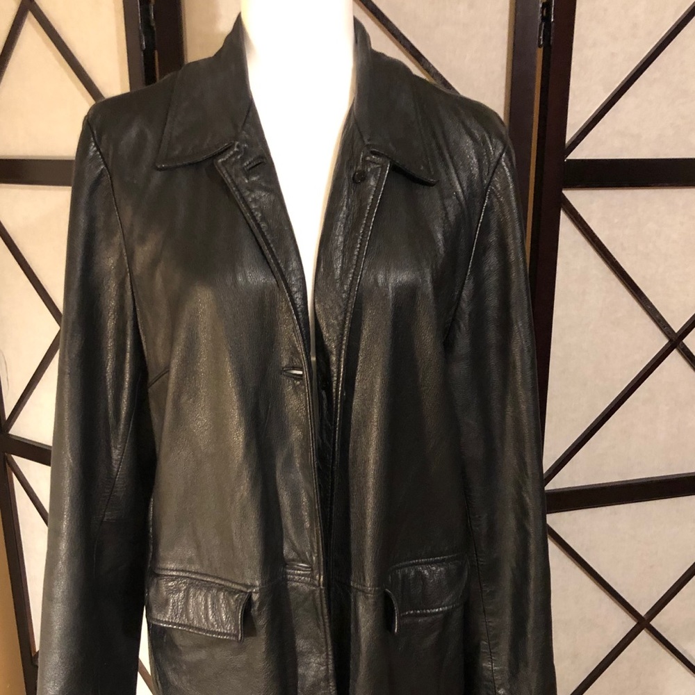 American Eagle black leather jacket